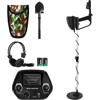 NAIZY Metalldetektor Kinder Metalldetektoren Set bis 30cm Tief inkl. Schaufel & Kopfhörer & Tragetasche Metalldetektor Metallsuchgerät mit Mechanische
