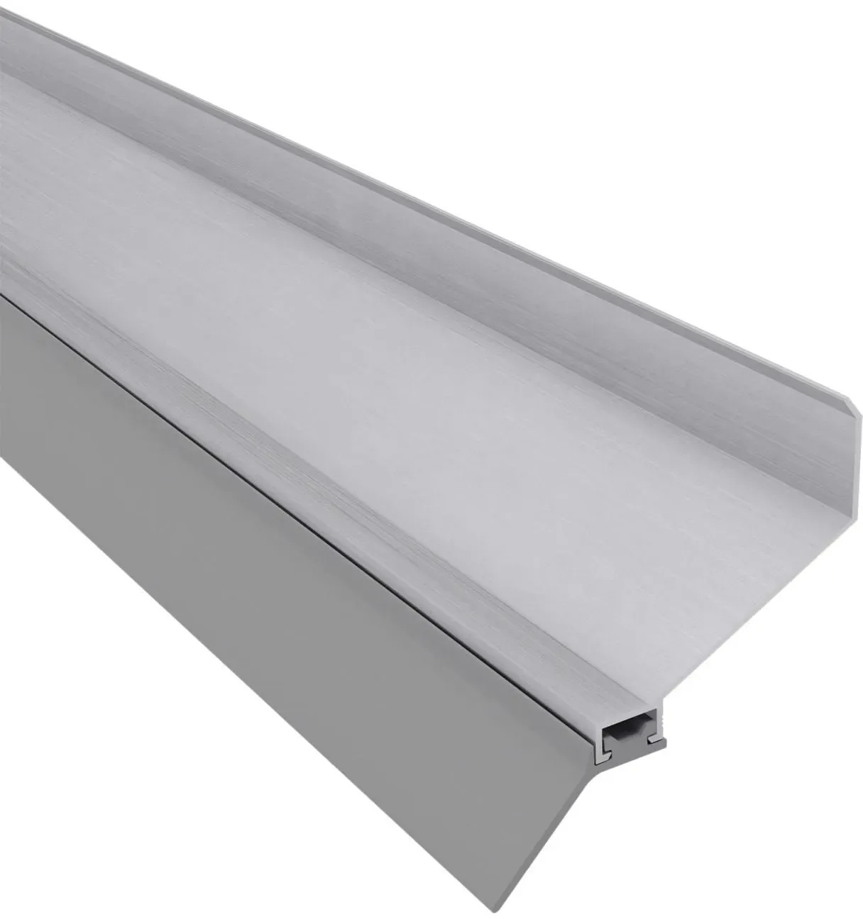 Wandanschlussprofil | Aluminium | Mit Lippendichtung | Blank | Länge 7,10 m