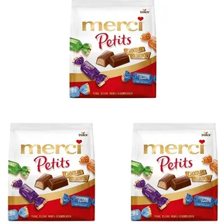 merci Petits Chocolate Collection – 3 x 200g – Mix aus nicht gefüllten und gefüllten Schokoladen-Spezialitäten