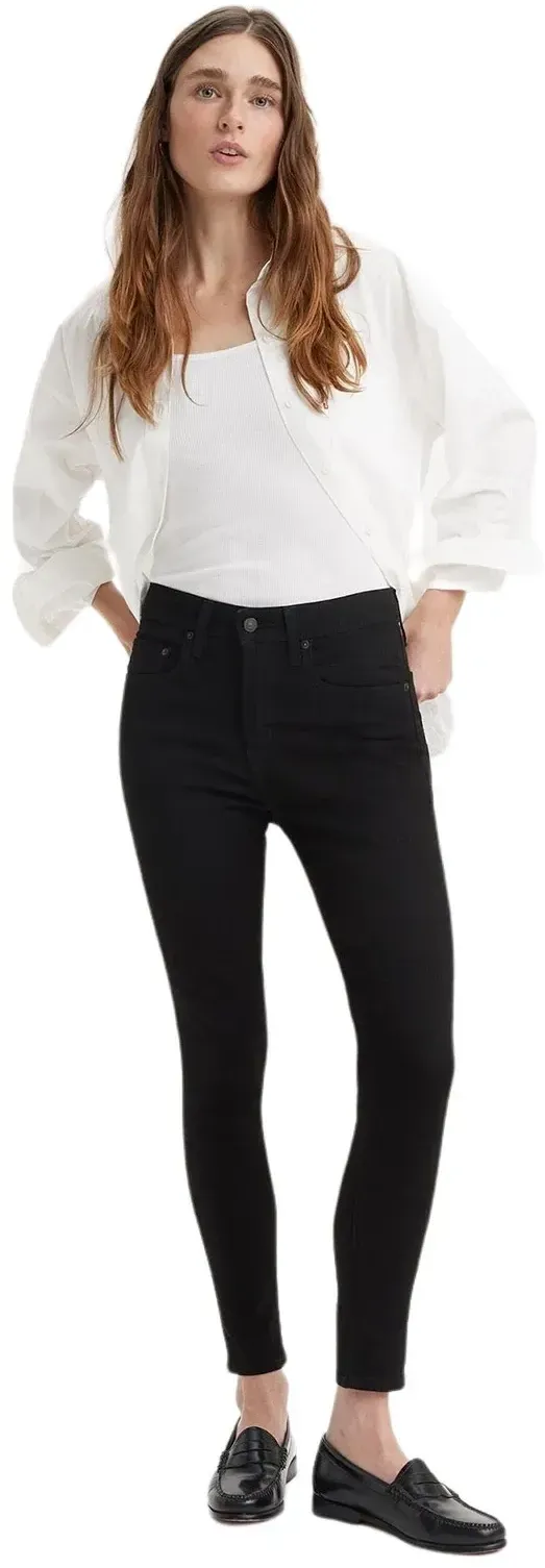 Levis 721 High Rise Skinny Jeans in schwarzer Waschung-W30 / L28