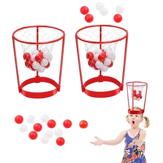 COJJ-Basketball Spiele, 2 Set Head Basketballkorb Spielzeug für Kinder und Erwachsene-Basketballspiele Partyspiele Basketball-Spielzeug Schießspiel Mini Plastik Erwachsener Kind Partybedarf
