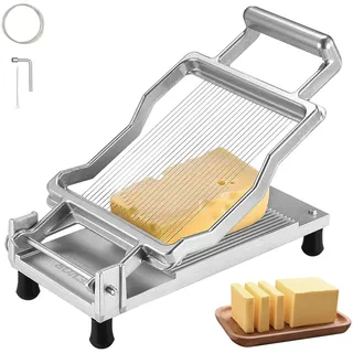 Vevor Käseschneider mit Draht, 0,2 Zoll ultradünne Käse-Butterschneideklinge, abnehmbarer Käsehobeldraht, kommerzieller Käsehobel aus Aluminiumlegierung mit Messerdraht aus 316er Edelstahl, zum Kochen in der Küche