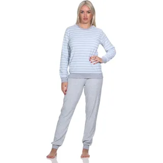 normann Frottee Schlafanzug langarm Pyjama Bündchen - auch in Übergrössen, | 44-46