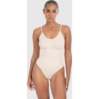 SMILODOX Damen Shapewear String Bodysuit Nysa Nude blütenblattbeige S