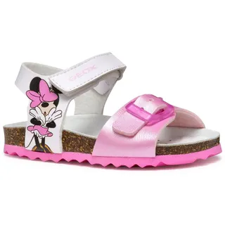 Geox Baby-Mädchen B CHALKI Girl Sandal, White/Pink, 22 EU