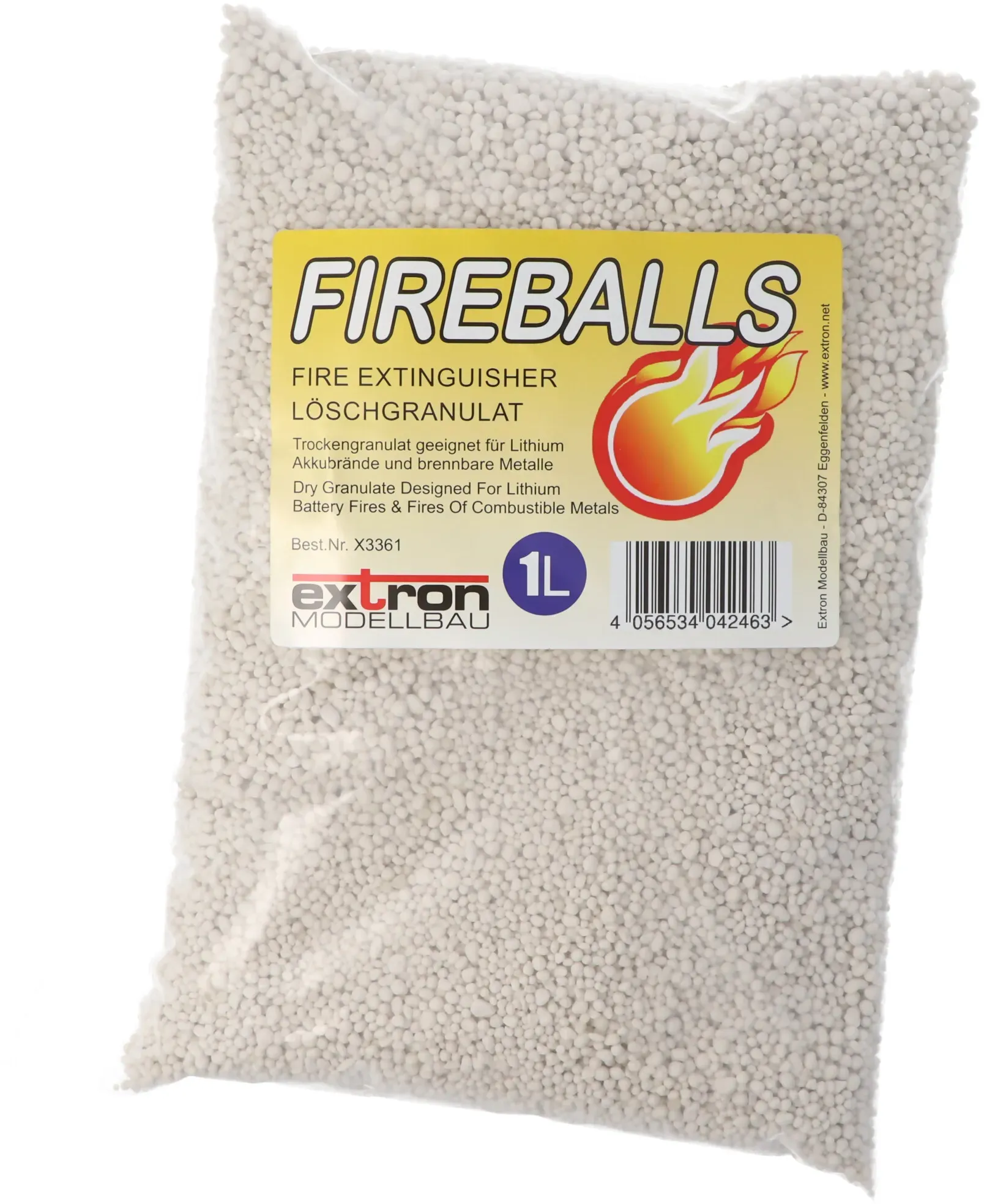 Fireballs Feuerlöschgranulat für Li-ion Lithium Akkus, Brandschutz, Löschmittel 1 Liter