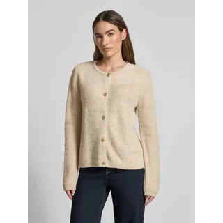 More & More Strickjacke mit Strukturmuster, Taupe, 40