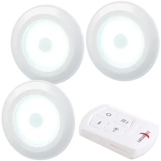 Lunartec 3er-Set superhelle COB-LED-Unterbauleuchten, Timer, 120lm, erweiterbar