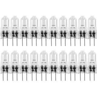 HOMEDEK 20 StüCk G4 Halogen Birnen, 20 W 12 V Halogen GlüHbirnen 2 Pin Klare GlüHbirne, für Herd Beleuchtung, Signal Leuchten, Schienen