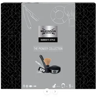 Wilkinson SWORD Barber's Style - The Pioneer Collection (Rasiermesser, 5 x Doppeklingen. Rasierpinsel, Rasierseife)