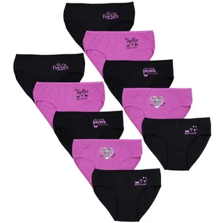 TupTam Slip TupTam Mädchen Slips mit Aufdruck 10er Pack bunt|rosa|schwarz 140-146