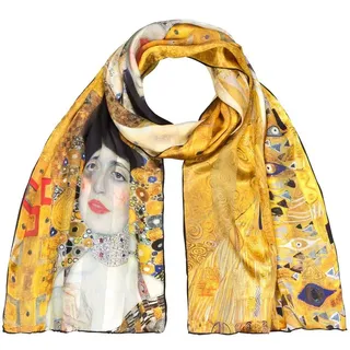 von Lilienfeld Seidenschal VON LILIENFELD 100% Seide Gustav Klimt: Adele 172 x 42 cm, reine Seide goldfarben