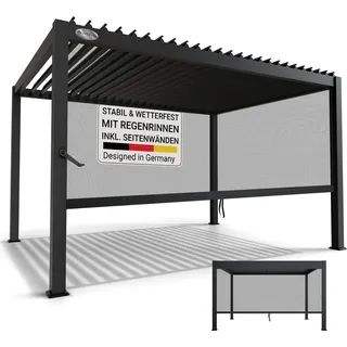 Juskys Lamellendach Tahiti 3 x 4 m inkl. Seitenwand