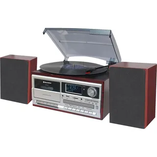 Roadstar HIF-8892D+BT (Bluetooth, Plattenspieler, 2x 4 W), Stereoanlage, Silber, Braun