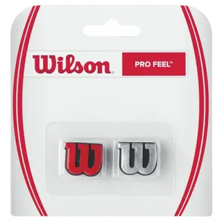 Wilson Logo-Vibrationsdämpfer für Tennisschläger, Pro Feel 2er Pack, rot/Silber, WRZ537600