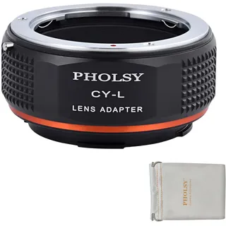 PHOLSY Objektivadapter Kompatibel mit Contax/Yashica CY Objektiv auf L Mount Kameragehäuse Konverter Kompatibel mit Leica SL2, SL2-S, CL, TL2, Lumix S5, S1, BS1H, Sigma FP, FP L, CY auf L Mount