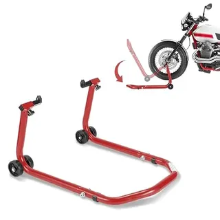 Peviasot Montageständer Vorne, Motorrad Ständer Motorradheber, Montagelift Frontständer, Front-Motorradheber aus Stahl, breitenverstellbar, Wartungs-/Montagearbeiten für Motorräder bis 300 kg, Rot