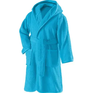 Erwin Müller Kinder-Bademantel mit Kapuze in türkis | Gr.: 122/128