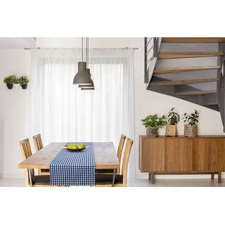 FILU Tischläufer 40 x 180 cm Dunkelblau/Weiß kariert (Farbe und Größe wählbar) - hochwertig gefertigter Tischläufer aus 100% Baumwolle im skandinavischen Landhaus-Stil