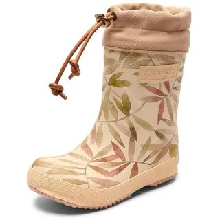 Bisgaard Unisex Kinder Thermo Rain Boot, Beige Leaves, 32 EU