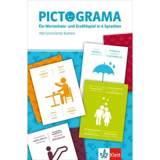 Pictograma: EIN Wortschatz- und Erzählspiel in 6 Sprachen (Deutsch, Englisch, Spanisch, Französisch, Italienisch, Russisch). 150 laminierte Spielkarten