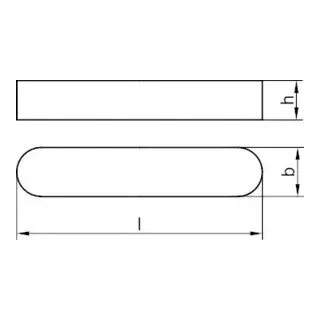 Industrial Quality Supplies DIN 6885 Passfeder, ST C45K A 4x4x20 HP