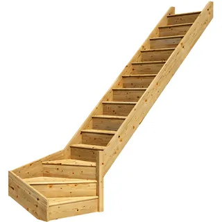 DOLLE Wangentreppe Paris 1/4 gewendelt mit Setzstufen Fichte FSC