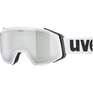 Uvex gravity FM - Skibrille für Damen und Herren - mit Visier - verspiegelt - white matt/silver-green - one size