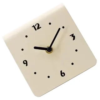 Jwthee Moderne Tischuhr, dekorative analoge Uhr Tischuhr auf Ständer Metall Tabletop Stille Nicht -Ticking -Uhr für Büro Wohnzimmer Schlafzimmer (Creme weiß)