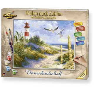Schipper 609130884 - Malen nach Zahlen, Sylt, Dünenlandschaft mit Leuchtturm, 40x50cm