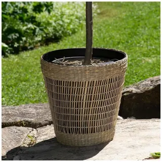 BOURGH Pflanzkorb MANDELA, Durchmesser ⌀25 cm, aus Bambus und natürlichem Seegras