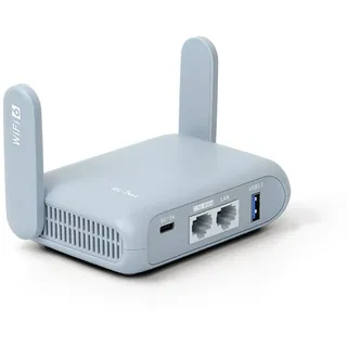 Gl.iNet GL-MT3000 (Beryl AX) Mobile Reise-Router, WiFi 6 Router, VPN Mobiler WLAN Router Mobil, Pocket WiFi, 2.5G Gigacube Port, Travel WLAN Access Point for Glasfaser Modem, Openwrt/Wireguard/Home