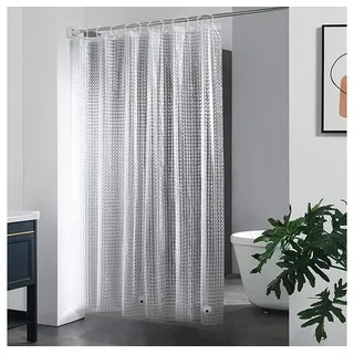 XDeer Duschvorhang Duschvorhang 180x180 - Shower Curtains mit 3 Magnete unten, Duschvorhang mit Duschvorhangringen, Wasserdicht Duschvorhänge weiß