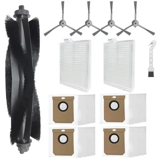 DianSung 12 Stück Ersatzteile für Eufy Clean L60, L60 SES, L50, L50 SES Staubsauger zubehör, 1 Hauptbürste, 4 Staubbeutel, 2 Filter, 4 Seitenbürsten, 1 Reinigungsbürste