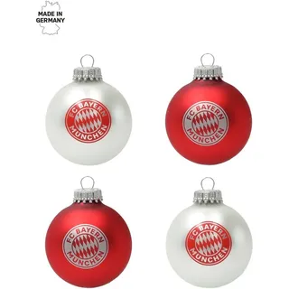 FC Bayern München Christbaumkugel 4er Set Rot/Weiß I Fußball
