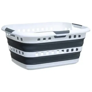 5 five simply smart 5five Simply Smart - faltbarer wäschekorb 45l hugger grau und weiß