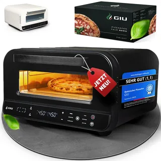 GIU Elektrischer Pizzaofen - Starker Elektro-Ofen für neapolitanische Pizza | Backofen, Pizzaofen, elektrisch, Electric Oven | Über 400 Grad FusionHeat-Tech | Genieße Steinofen-Geschmack Zuhause