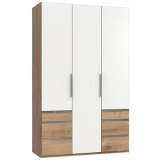 Level 150 x 236 x 58 cm Plankeneiche Nachbildung/weiß mit Schubladen