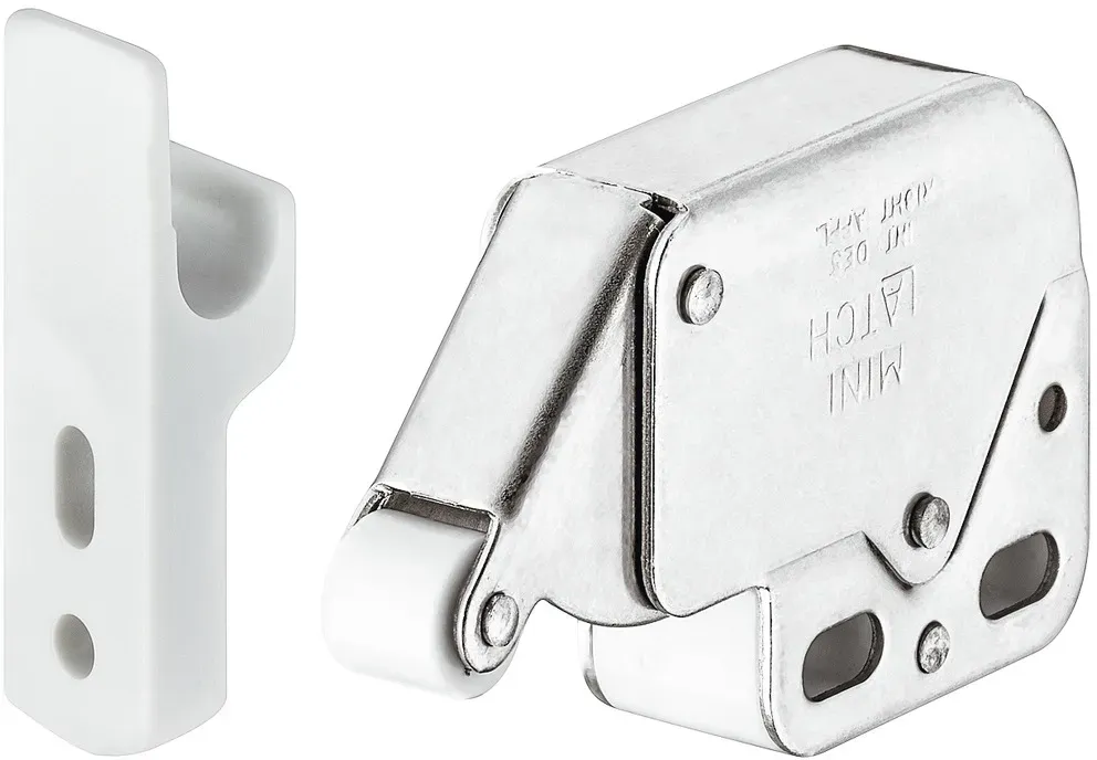 Häfele Federschnapp-Verschluss Mini-Latch vernickelt mit Gegenstück