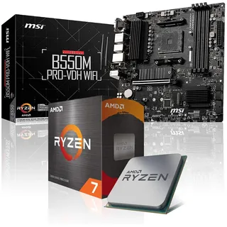 Memory PC Aufrüst-Kit Bundle Ryzen 7 5800X 8X 3.8 GHz Prozessor, B550M Pro-VDH WiFi Mainboard (zusammengebaut inkl. Bios Update + Funktionskontrolle)