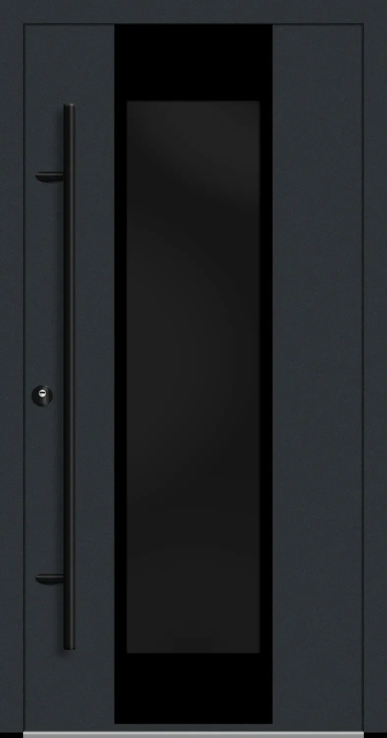 Aluminium Haustür "BENJA" 82 mm RC2 BLACKLINE Anthrazit RAL 7016 beidseitig innen öffnend DIN links