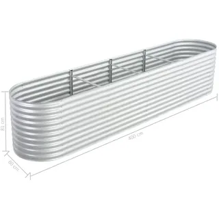 400 x 80 x 81 cm Silber