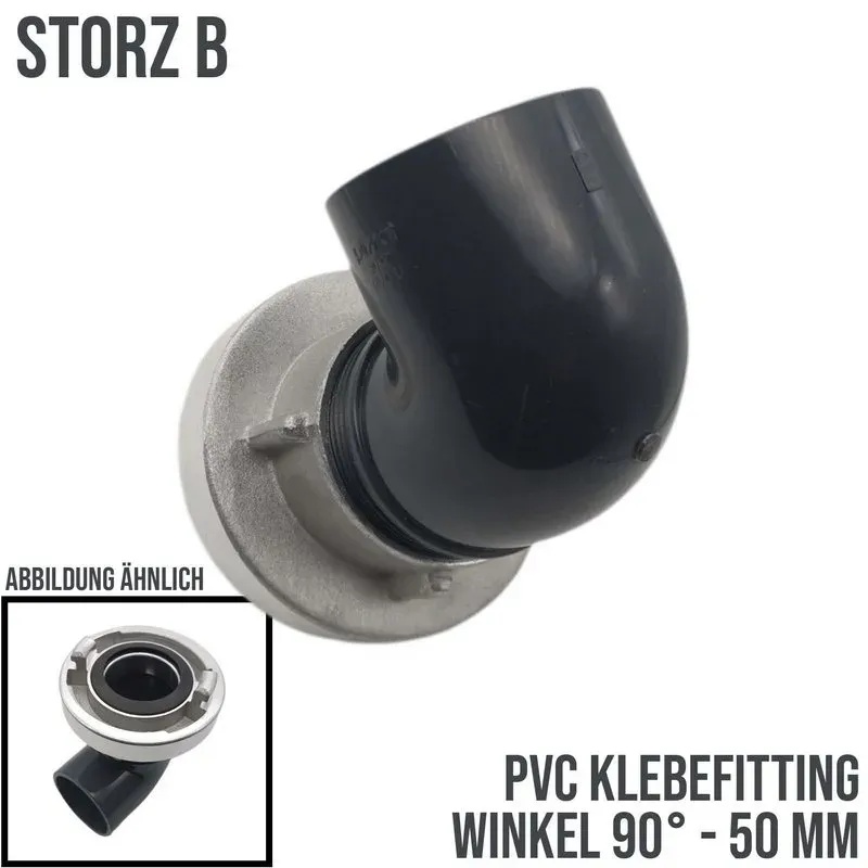 STORZ B DN 75 KA 89 Übergangsstück Adapter -> 40 mm PVC-U Klebe Fitting Winkel 9...