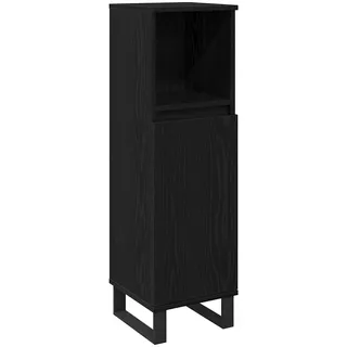 vidaXL Badschrank Schwarz Eiche 30 x 30 x 100 cm Holzwerkstoff