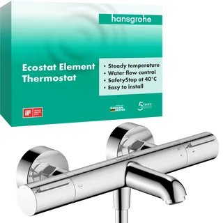 Hansgrohe Ecostat Element Wannenthermostat Aufputz, 2 Verbraucher, 13347000