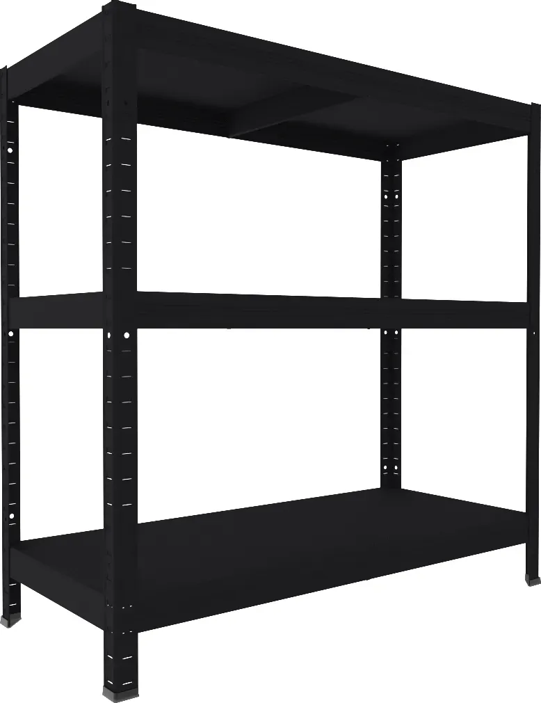 Speisekammerregal Biedrax 40 x 80 x 90 cm, Schwarz, 3 Stahlböden, Fachlast 100 kg pro Fachboden