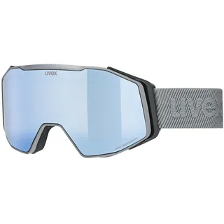 Uvex Gravity FM - Skibrille für Damen und Herren - mit Visier - verspiegelt - rhino Matt Mirror Ice Supravision Smoke Orange/CAT3