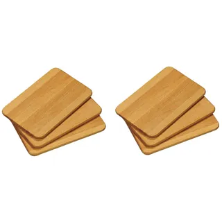 KESPER | Frühstücksbrettchen | 6er Pack | Buchenholz | Holz Schneidbrett für den täglichen Gebrauch | ideal zum servieren von Speisen
