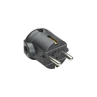 Bachmann Schutzkontaktstecker, schwarz bruchfest, montierbar, IP 20, Winkel