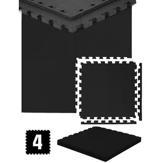 Eyepower Bodenschutzmatten 50 x 50 x 1 cm 4er Set in Schwarz